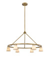 Ironstone 6-Light Oxidized Gold Chandelier with Reversible Solid Alabaster Shades By Modition