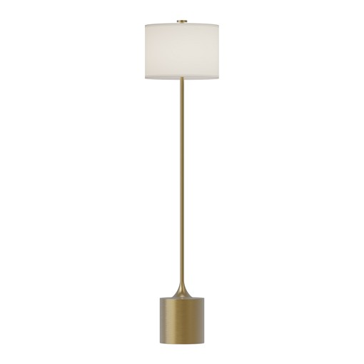 Issa Floor Lamp Brushed Gold Ivory Linen Shade by Alora Mood