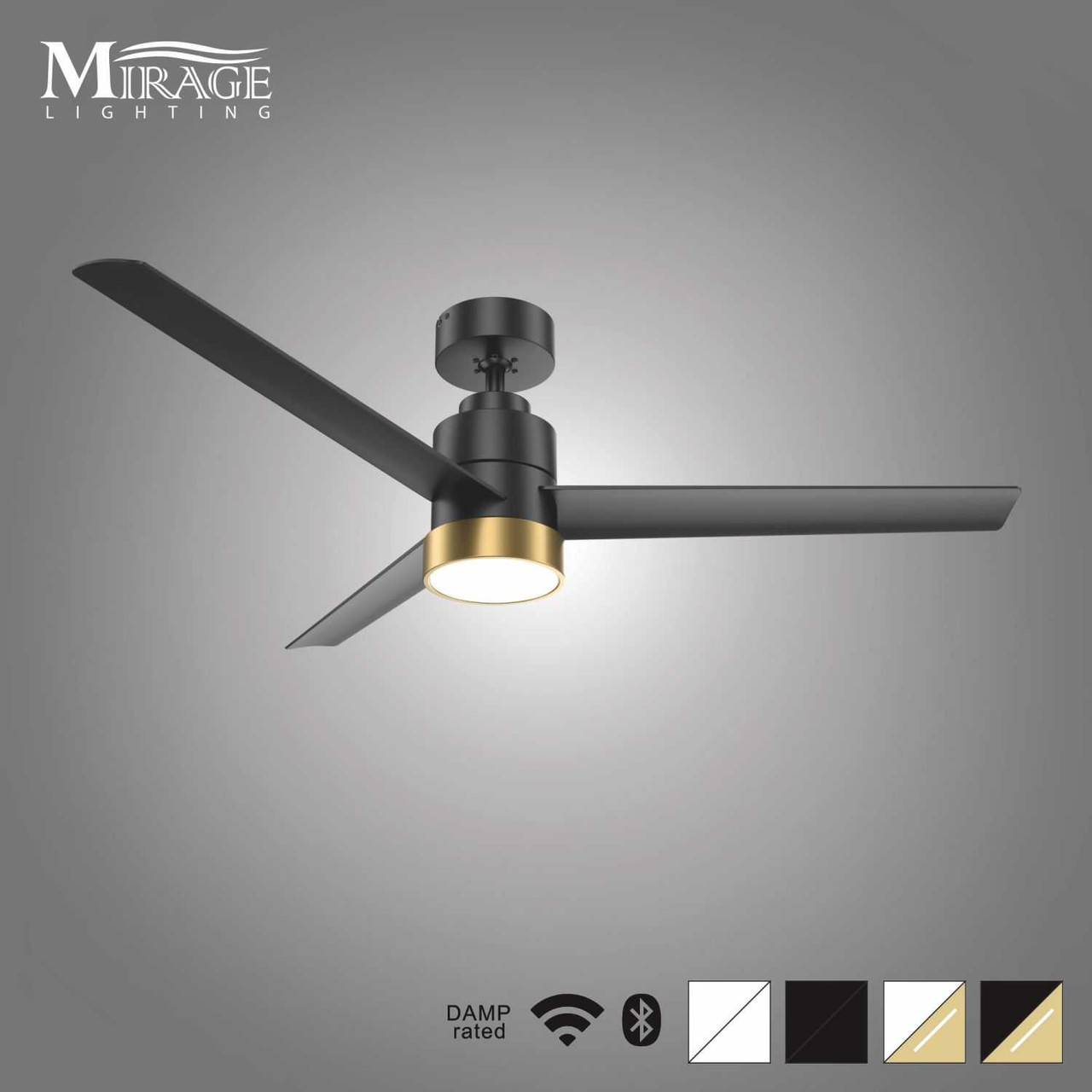 Versa 55" Smart Ceiling Fan with Alabaster Lens By Mirage Lighting Fans
