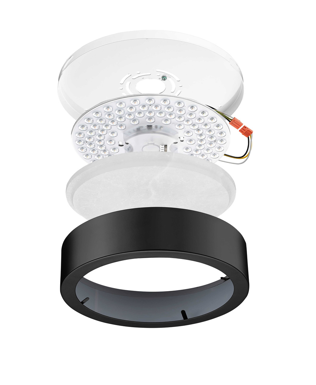 Crescent 11" 5CCT LED Flush Mount w/Replaceable LED Module Alabaster Cover by Modition Lighting
