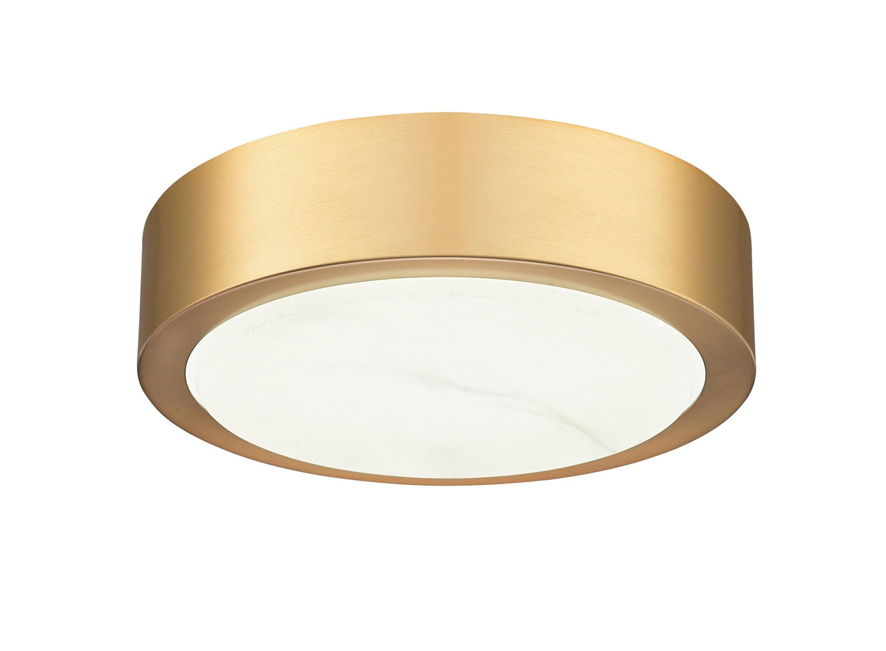 Crescent 11" 5CCT LED Flush Mount w/Replaceable LED Module Alabaster Cover by Modition Lighting