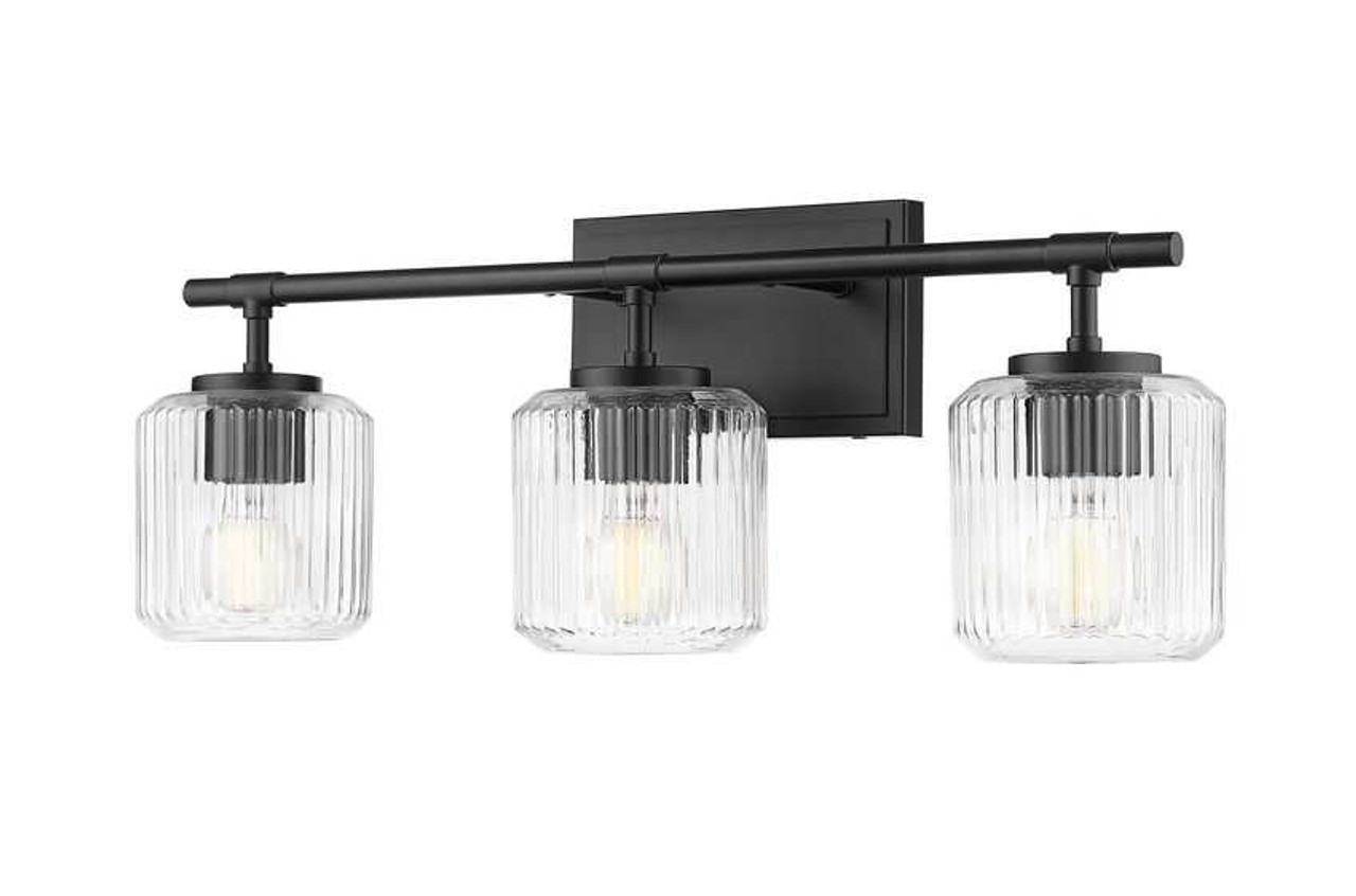 Landon 3 Light Vanity Ribbed Glass by Z-Lite