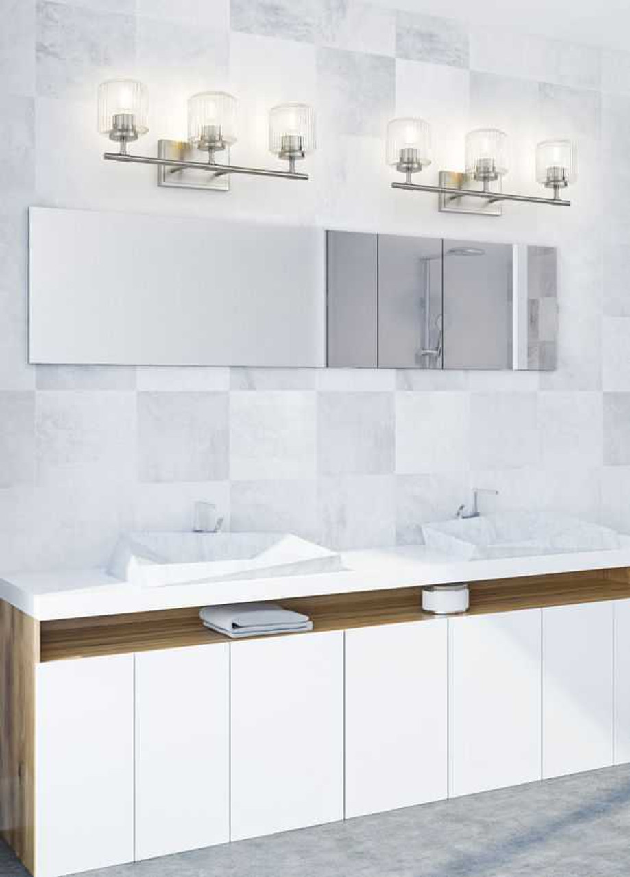 Landon 3 Light Vanity Ribbed Glass by Z-Lite