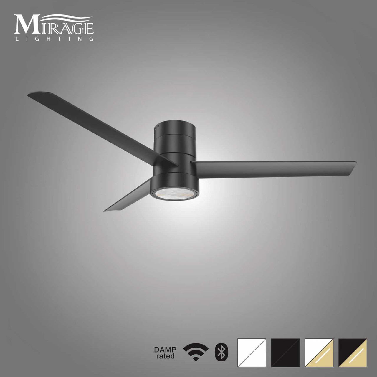 Versa 55" Smart Ceiling Fan with Alabaster Lens By Mirage Lighting Fans