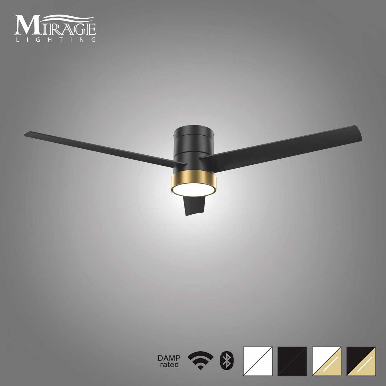 Versa 55" Smart Ceiling Fan with Alabaster Lens By Mirage Lighting Fans