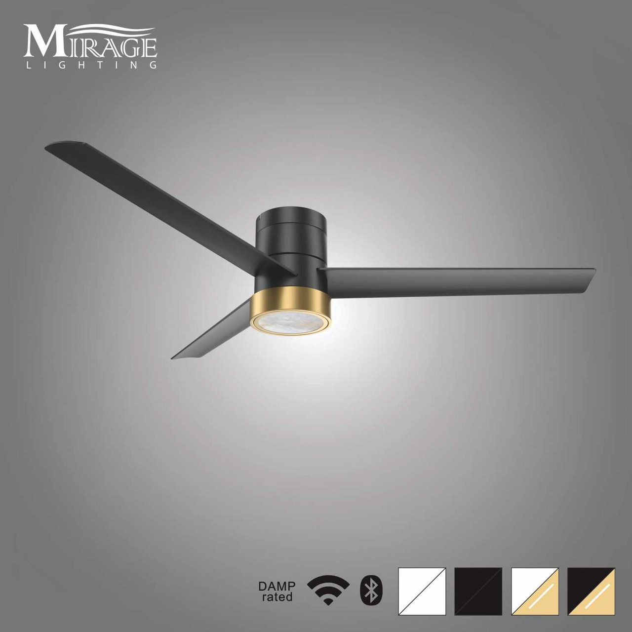 Versa 55" Smart Ceiling Fan with Alabaster Lens By Mirage Lighting Fans