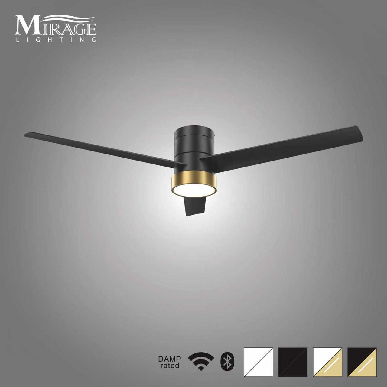 Versa 55" Smart Ceiling Fan with Alabaster Lens By Mirage Lighting Fans