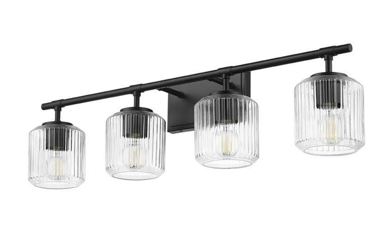 速くおよび自由な 4 Landon Light Z-Lite by Glass Ribbed Vanity その他