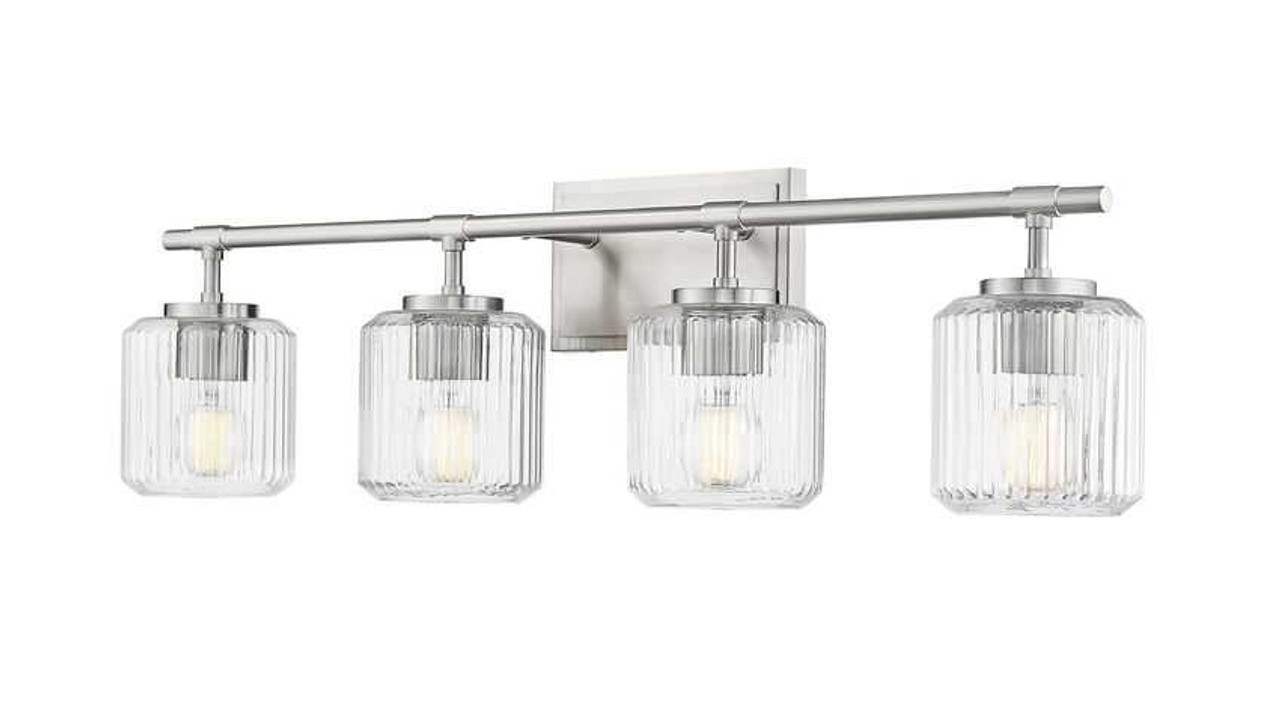 【保存版】 Ribbed Vanity Light 4 Landon Glass Z-Lite by その他