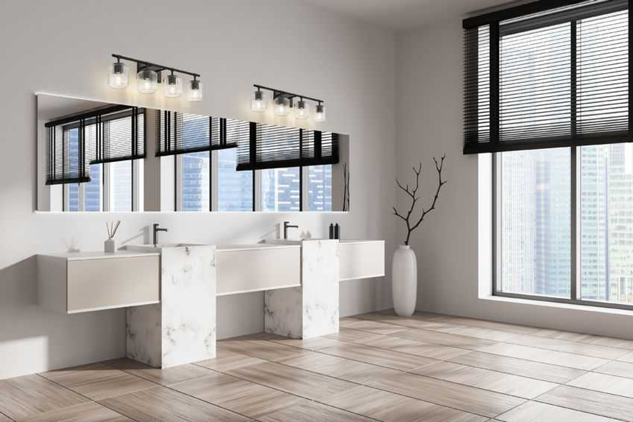 Landon 4 Light Vanity Ribbed Glass by Z-Lite