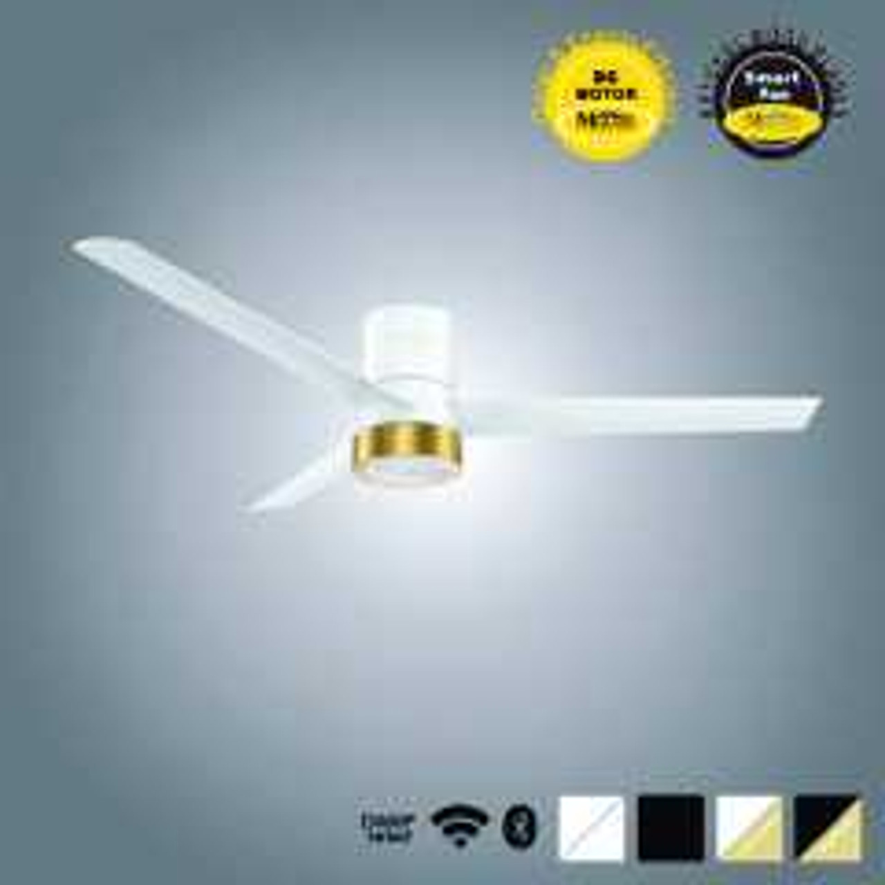 White Versa 55" Smart Ceiling Fan with Alabaster Lens By Mirage Lighting Fans