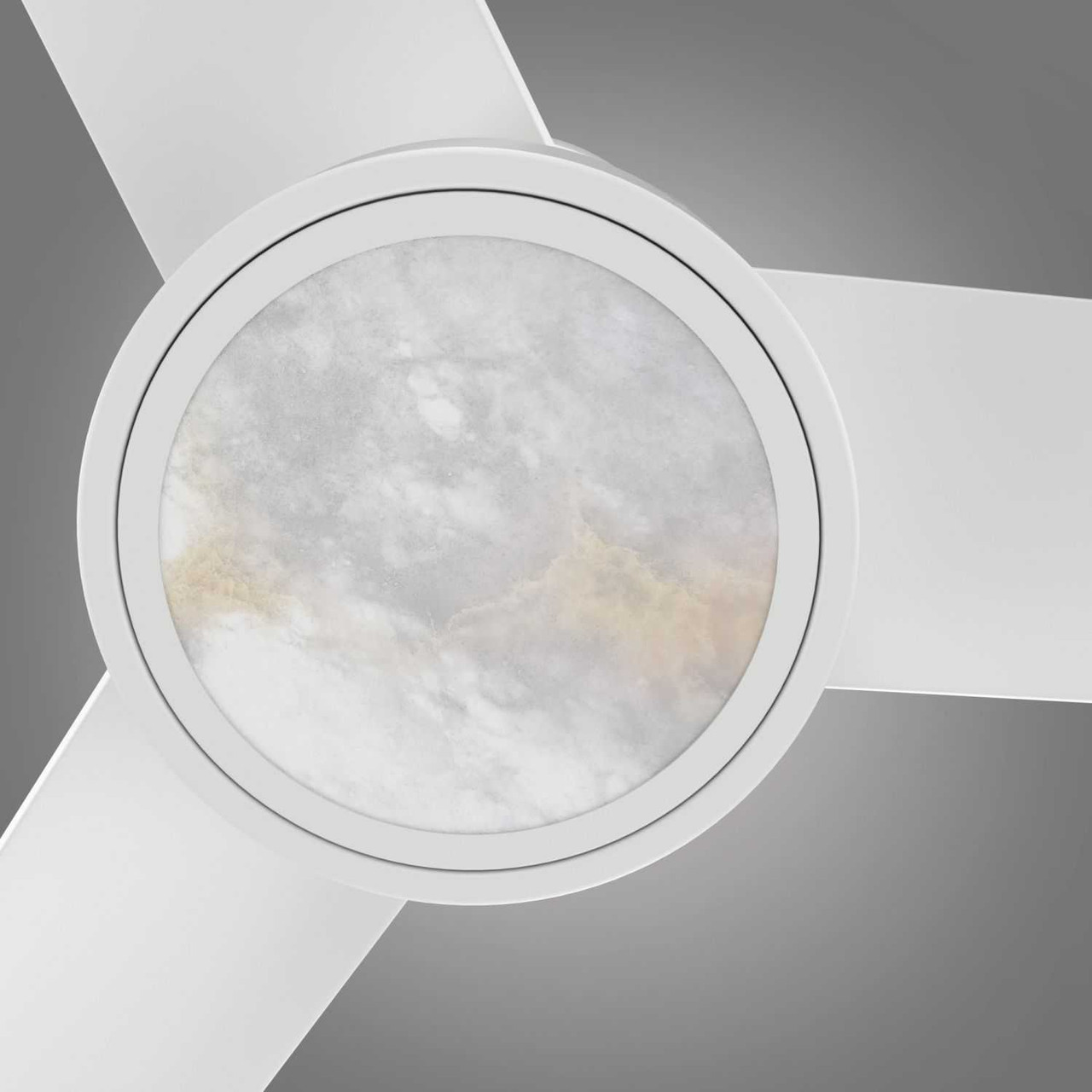 White Versa 55" Smart Ceiling Fan with Alabaster Lens By Mirage Lighting Fans
