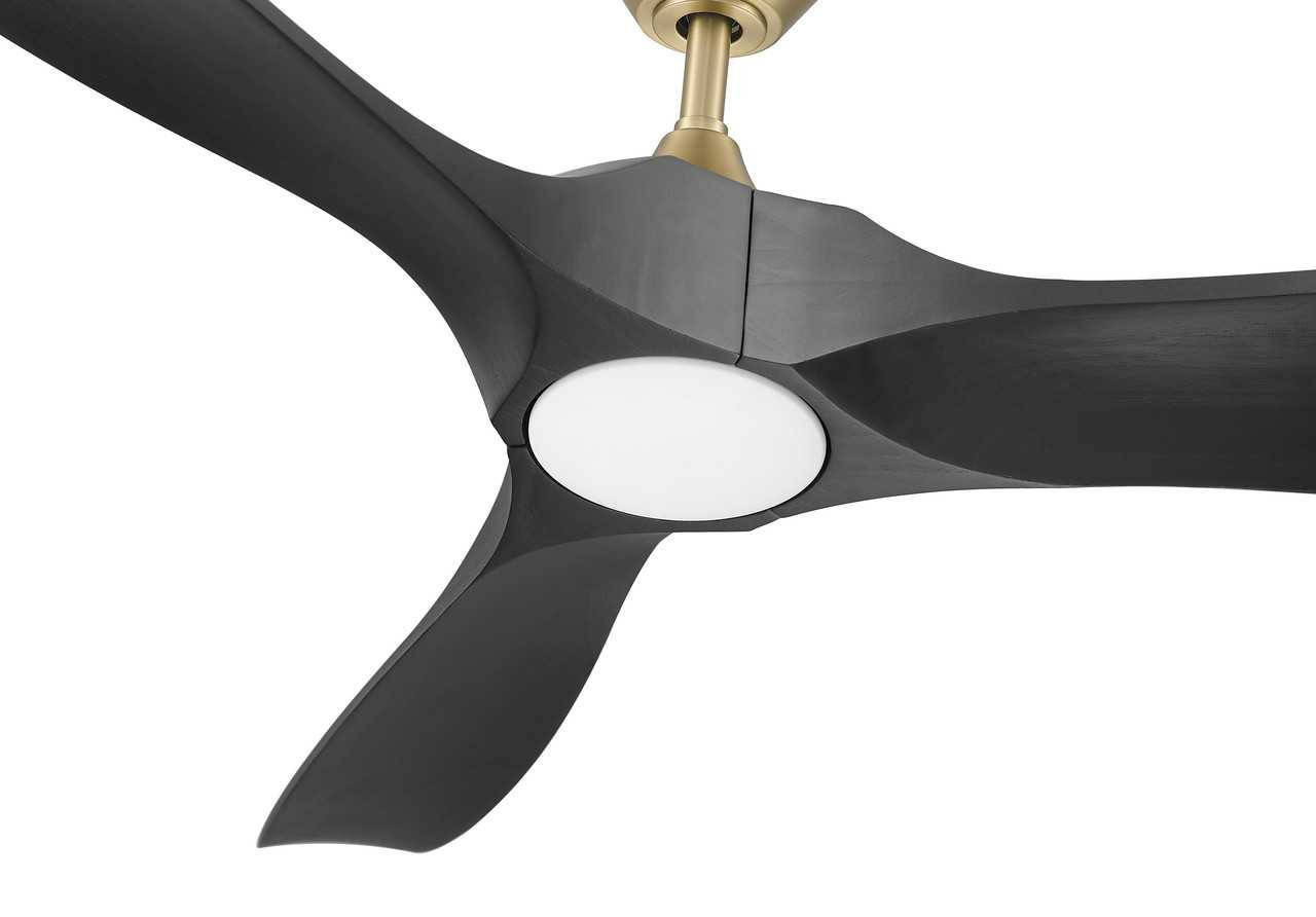 Woodern 60" Matte Black & Weathered Oak Smart Ceiling Fan By Mirage Fans