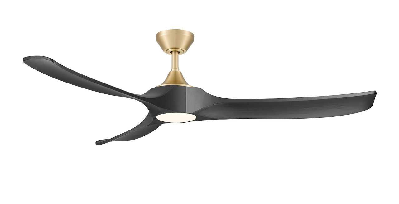 Woodern 60" Matte Black & Weathered Oak Smart Ceiling Fan By Mirage Fans