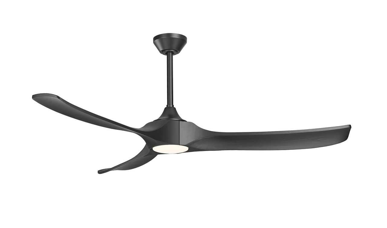 Woodern 60" Matte Black & Weathered Oak Smart Ceiling Fan By Mirage Fans