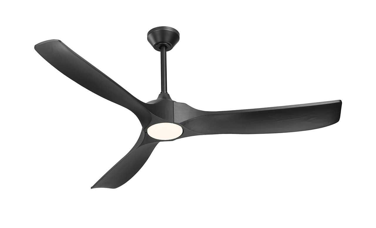 Woodern 60" Matte Black & Weathered Oak Smart Ceiling Fan By Mirage Fans
