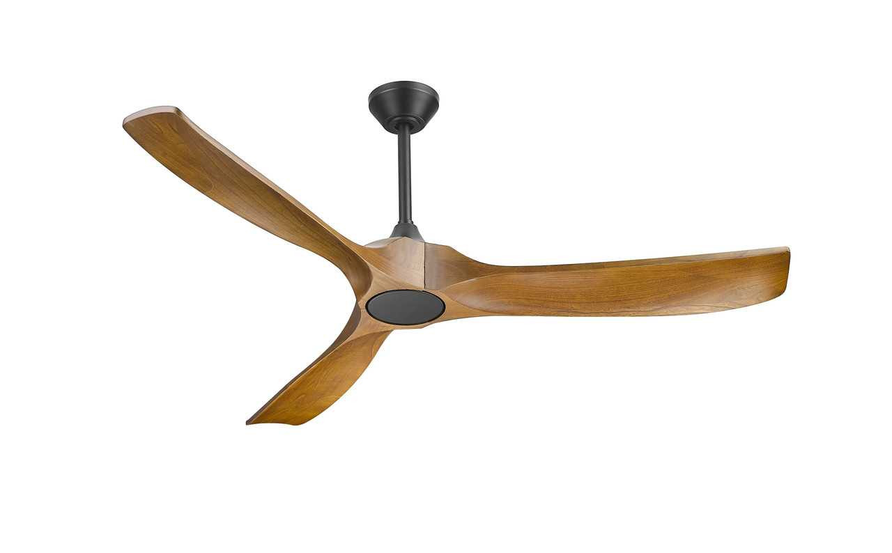Woodern 60" Matte Black & Weathered Oak Smart Ceiling Fan By Mirage Fans
