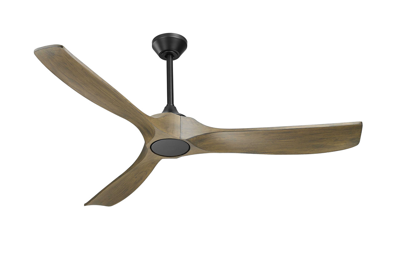 Woodern 60" Matte Black & Weathered Oak Smart Ceiling Fan By Mirage Fans