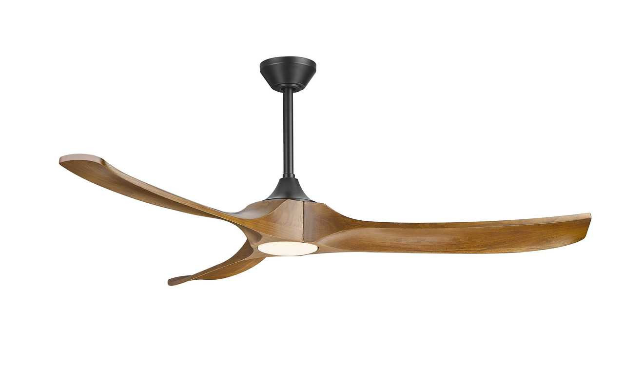Woodern 60" Matte Black & Weathered Oak Smart Ceiling Fan By Mirage Fans