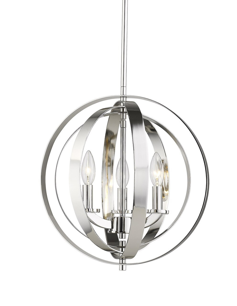 nickel globe chandelier