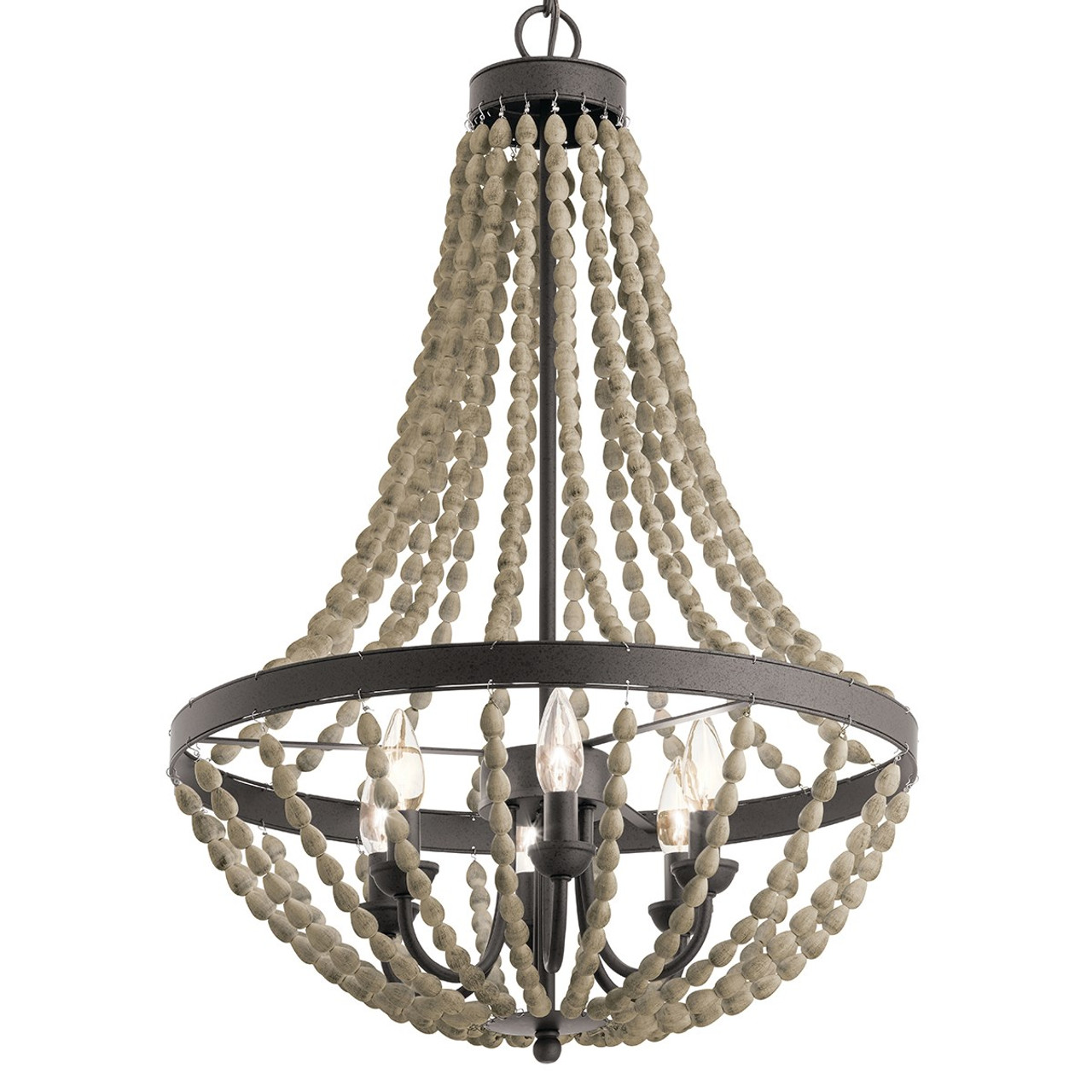 Coltyn 6 Light 30 5 Wood Beaded Chandelier By Kichler Lighting