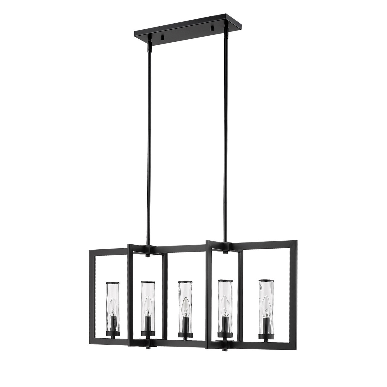 6978-5L, Glacier 5-Light Clear Water Glass Linear Pendant By Mirage Lighting 6978-5L, Glacier 5-Light Clear Water Glass Linear Pendant By Mirage Lighting