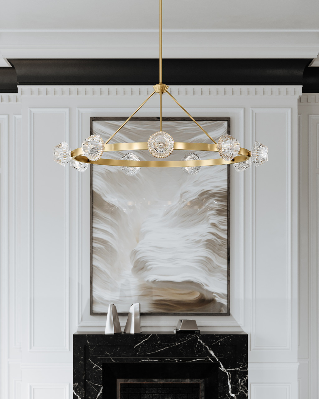 Barclay 9-Light 50 Aged Brass Chandelier By Hudson Valley