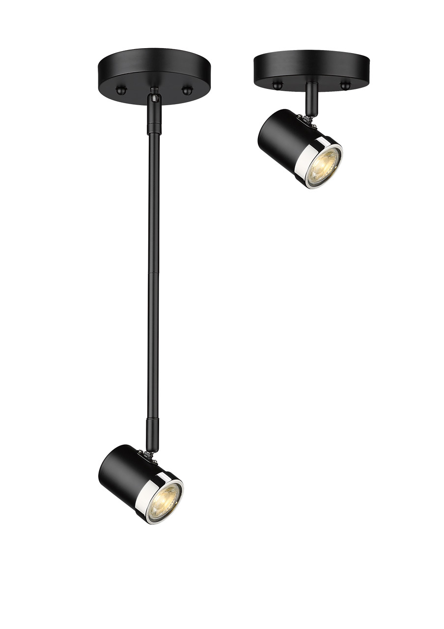 Spot-On Single Light Multi-Finish Black Track by Mirage Lighting