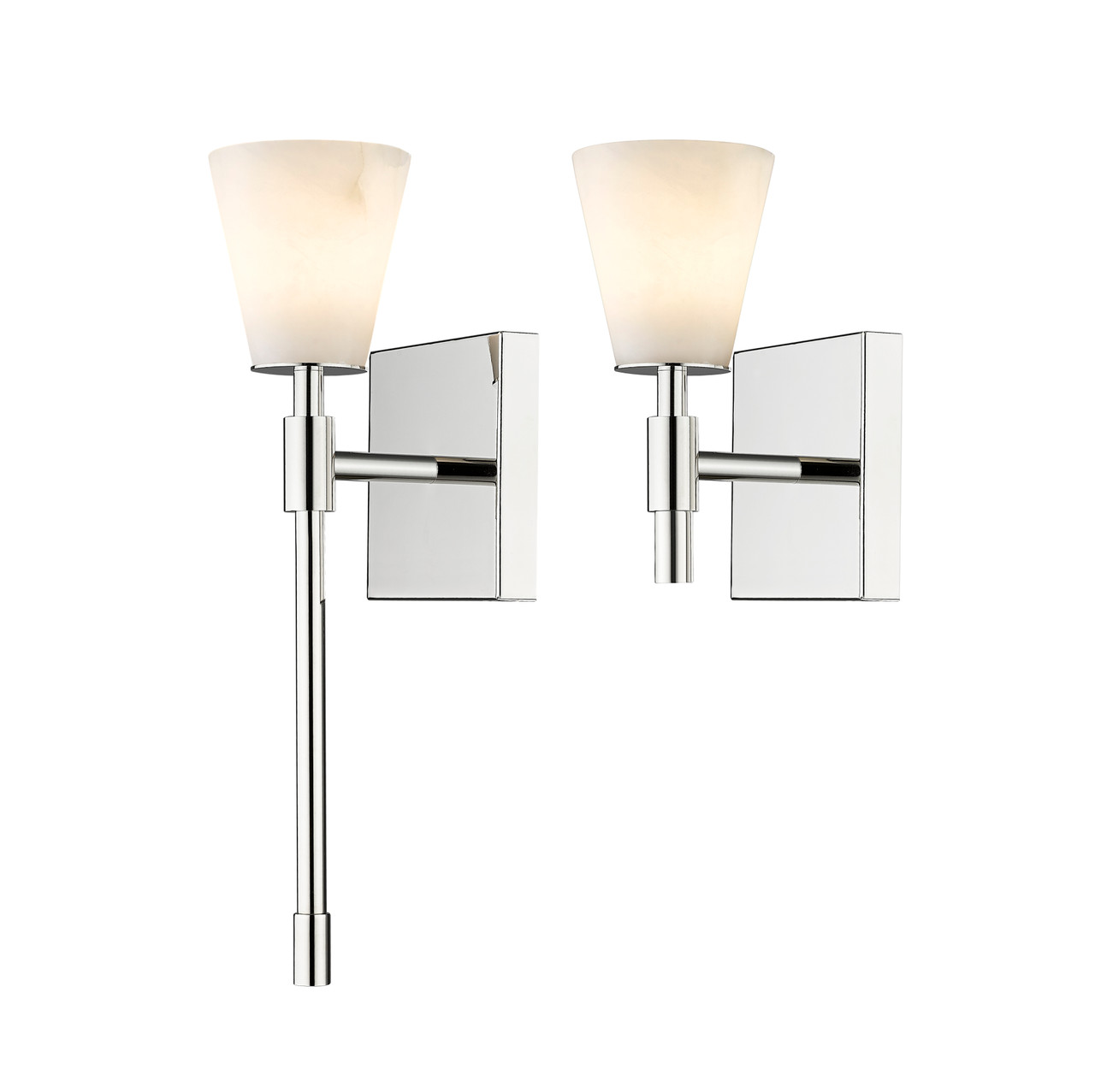 Ironstone 1 Light Polished Nickel & Carved Alabaster Stone Wall Sconce by  Modition