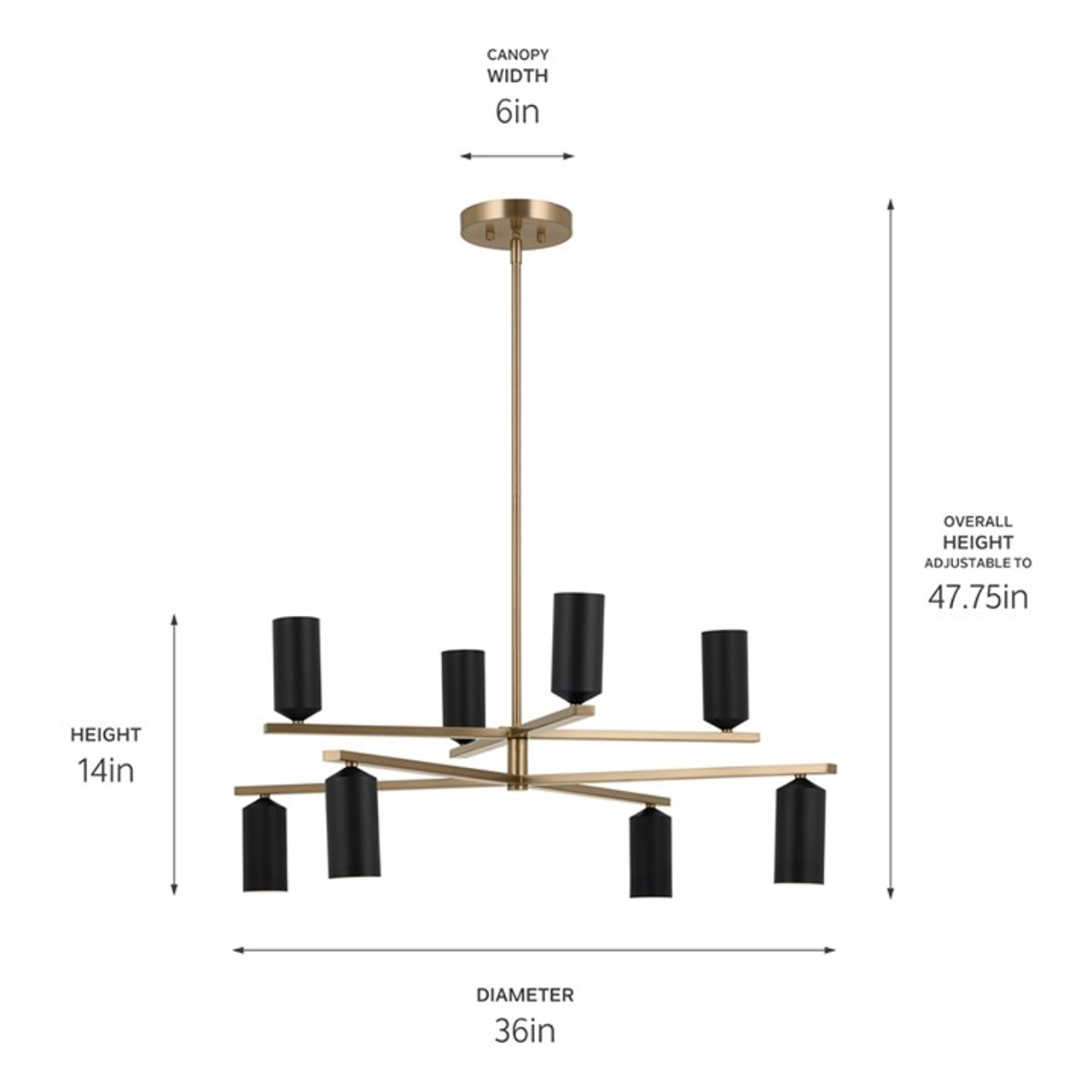 Gala Multi Tier 8 Light Champagne Bronze With White by Kichler Lighting