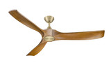 Woodern 60" Matte Black & Walnut with Gold Accents Smart Ceiling Fan By Mirage Fans