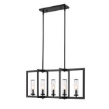 6978-5L, Glacier 5-Light Clear Water Glass Linear Pendant By Mirage Lighting