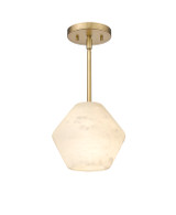 A6697-1MP-OAG Barcelona 1-Light Alabaster Pendant By Modition,