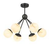 Amelia 6-Light Pendant  Featuring Hand Carved Alabaster By Modition Lighting