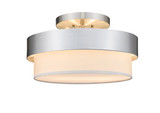 Duet White & Brushed Nickel 2 Light Semi Flush by Mirage Lighting