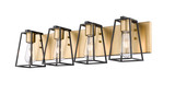 Open 4-Light Vanity Oxidized Aged Gold & Flat Black By Mirage Lighting