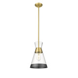 Merit 1-Light Brushed Brass Pendant By Mirage Lighting