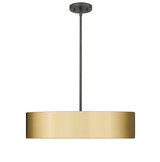 Piston 5-Light Pendant Oxidized Aged Gold & Plated Titanium Dark Spanish Alabaster Stone Diffuser By Modition