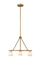 Ironstone 3-Light Oxidized Gold Dual Mount Chandelier With Alabaster Stone Shades By Modition