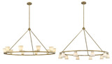 Ironstone 10-Light Chandelier Oxidized Gold With Reversible Alabaster Stone Shades By Modition