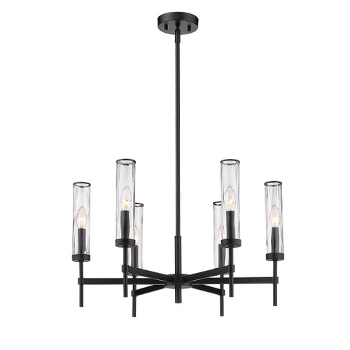 6978-6, Glacier 6-Light Clear Water Glass Chandelier By Mirage Lighting