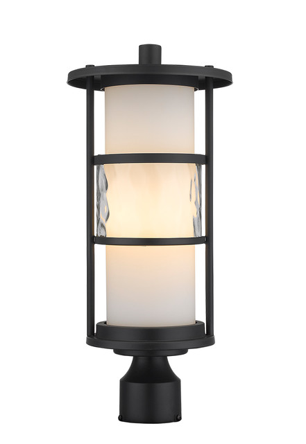 A photo of the Luxe Black Outdoor Post Head By Mirage Lighting