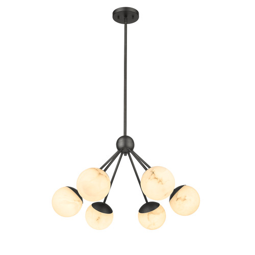Amelia 6-Light Pendant  Featuring Hand Carved Alabaster By Modition Lighting