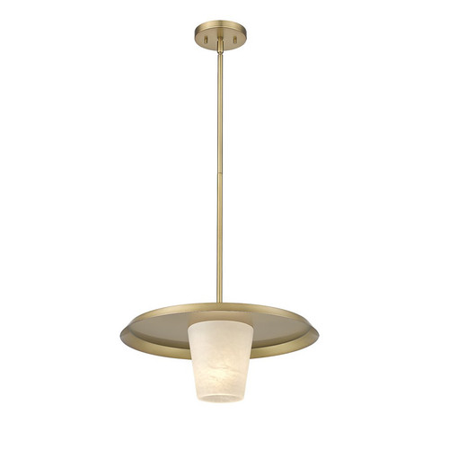 A6696-1MP OAG-A6696ACC18OAG, Madrid 1-Light  Hand Carved Alabaster Pendant With 18 Inch Pan By Modition Lighting