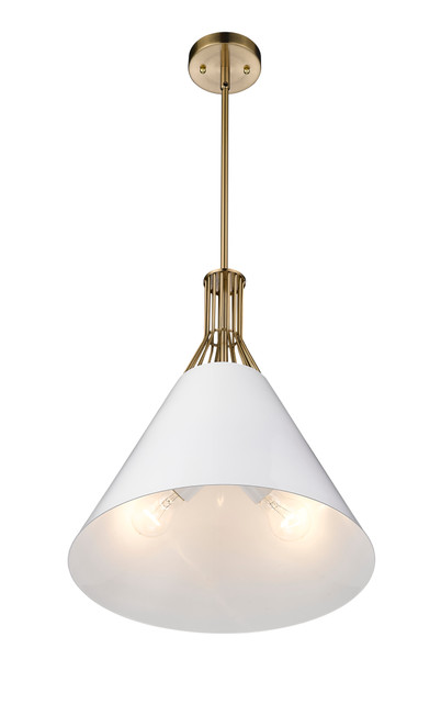 Temple Three-Light White & Gold Pendant  by Mirage Lighting