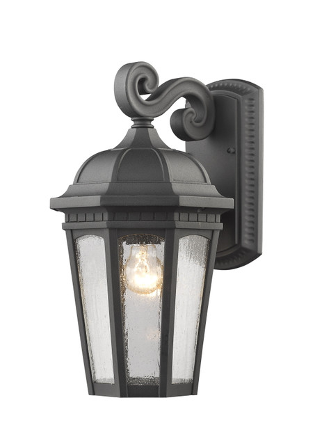 A photo of the Barrie Black Outdoor Medium Wall Mount By Mirage Lighting
