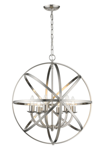 A photo of the Byron 6-Light Candle Styled Globe Chandelier By Mirage Lighting