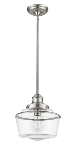 A photo of the Schoolhouse 1-Light Mini Pendant By Mirage Lighting