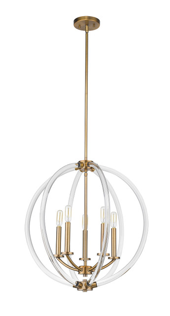 A photo of the Optic 5-Light Chandelier By Mirage Lighting