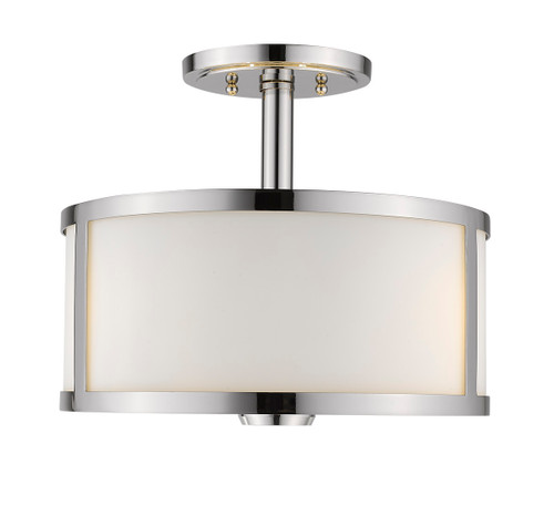 A photo of the Panderio 3-Light Polished Nickel Semi Flush Mount By Mirage Lighting